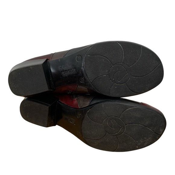 Remonte Ankle Booties Boots Womens 39 Brown Red Black Colourblock Leather Fall - Picture 7 of 12